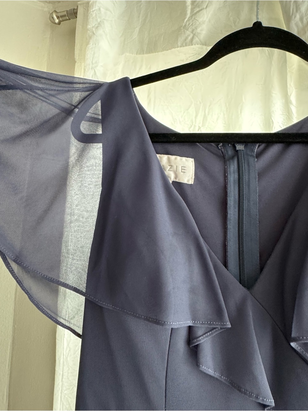 Azazie Ruffle-Shoulder Maxi Dress - Picture 2 of 9